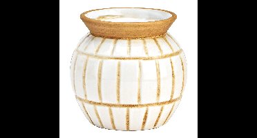 Vaas voor droogbloemen van wit keramiek (B/H/D) 14x13x14cm