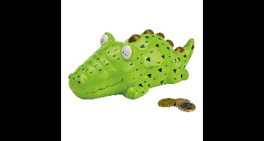 Spaarpot krokodil van keramiek groen (B/H/D) 22x8x11cm