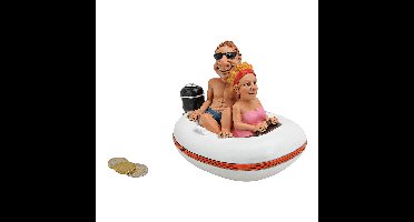 Spaarpot opblaasboot van poly, B16 x D11 x H12 cm