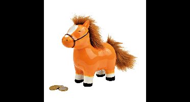 Spaarpot paard van keramiek bruin (B/H/D) 16x17x7cm