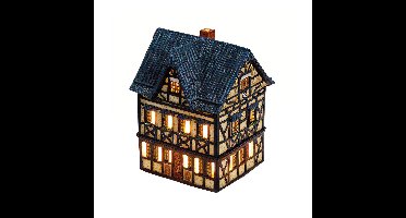 Wurm Lichthaus Glocken-Weinhaus Ahrweiler van porselein, bruin/zwart (B/H/D) 15x20x13cm.