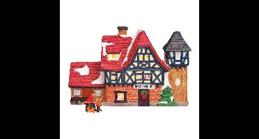 Wurm Lichthaus "Bahnhof" van porselein, Kleurrijk (B/H/D) 20x13x9cm