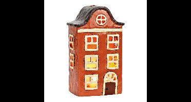 Lichthuis van aardewerk, rood (B/H/D) 13x22x9cm