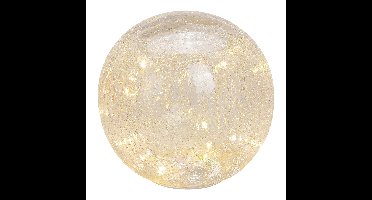 Lichtbol met 20 leds, met timer, van transparant glas Ø20 cm