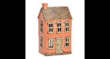 Lichthuis van steengoed, roze (B/H/D) 13x22x8cm