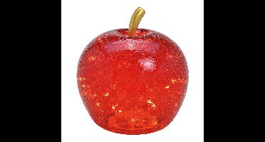 Appel met 30 leds, met timer, van glas, rood (B/H/D) 22x24x22cm