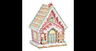 LED-lichthuisje peperkoek van poly, kleurig (B/H/D) 19x24x15 cm (excl. 2x AAA)