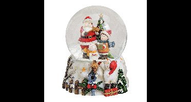 Speeldoos/sneeuwbol Sinterklaas van poly/glas (B/H/D) 11x13x11 cm