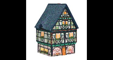 Wurm Slagerij Linz/Rijn van porselein, gekleurd (B/H/D) 10x19x10 cm