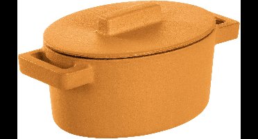 Braadpan Terra.Cotto Gietijzer Ovaal met deksel 13x10 cm