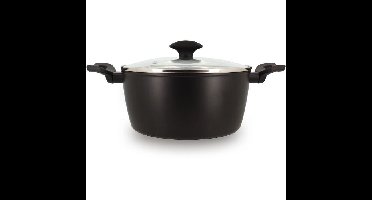 Stoofpan - MENASTYL - 6020647 - Gesmeed aluminium - 24 cm - Zwart - Geschikt voor alle warmtebronnen inclusief inductie