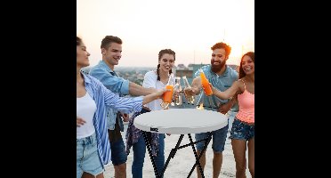 Statafel kunststof Wit Ø72cm opvouwbaar