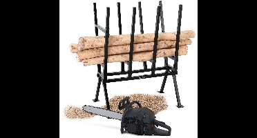 In hoogte verstelbare stalen zaagbok met vergrendelingsbeugel