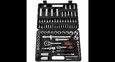 Toolbox - Gereedschapset 94 delig verchroomd vanadium staal