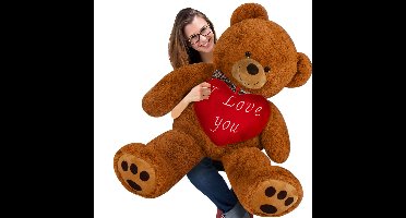 Zachte Teddybeer XXL Bruin incl. Hartkussen