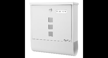Brievenbus met krantenset wit 30,5x8,5x33,5cm