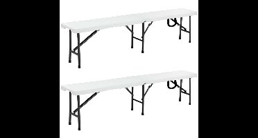 Bierbanken set van 2 stuks Kunststof Wit - 180cm