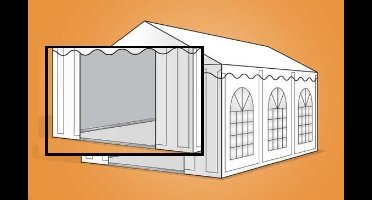 Eindwand PVC met deuringang 4 mtr breed BEIGE