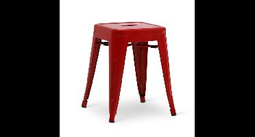Stapelkruk Hamburg metalen kruk Rood