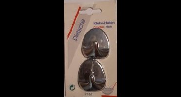 Universele handdoekhaken zelfklevend (setje van 2) zilverkleurig