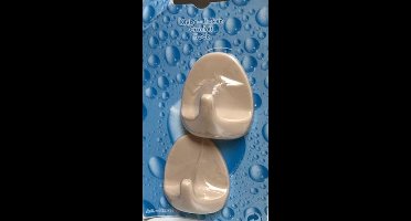 Universele handdoekhaken zelfklevend (setje van 2) beige