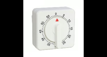 Gerimport - Kookwekker - Eierwekker - Analoog - Wit - Vierkant