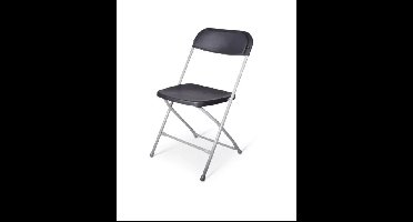 Klapstoel kunststof Cannes lichtgrijs frame - zwarte zitting