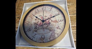 Gerimport Wandklok 30,5 x 4,5 Cm met opdruk Roses - Kunststof