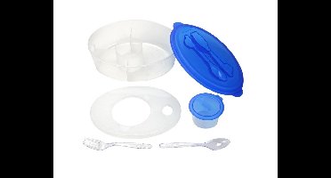 Lunchbox Salade Container met vork en lepel kunststof 7-delig inhoud 1,6 ltr