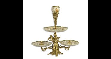 BRONZEN PORSELEINEN ETAGÈRE MET 2 VERDIEPINGEN