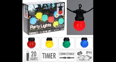 Koppelbare Tuin Party verlichting met 20 Gekleurde Lampen - Voor Binnen en Buiten