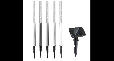 5x LED Solar insteeklamp wit