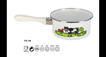 Steelpan - Ø16 cm - geglazuurd - alle warmtebronnen - model Koe