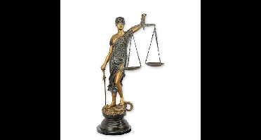 A BRONZE SCULPTURE OF LADY JUSTICE
