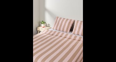 HEMA Dekbedovertrek 240x200/220cm zacht katoen strepen roze
