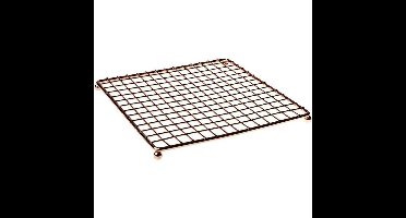 1x Stuks vierkante pannen onderzetter van metaal koper 20 cm