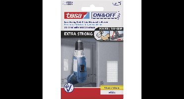 1x Tesa klittenband haak-/lusdeel extra sterk wit 10 x 5 cm