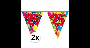2x Slingers 25 jaar vlaggetjes 10 meter