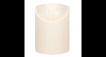 Anna's Collection Stompkaars - LED - parel creme - H10 cm - bewegende vlam - kaars