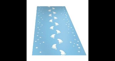 Babyshower/kraamfeest loper - blauw - papier - 2,5 meter - geboorte jongen