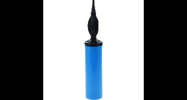 Ballonnen opblaaspomp met opzetstuk - kunststof - 28 cm - blauw - opblazen - hulpmiddelen