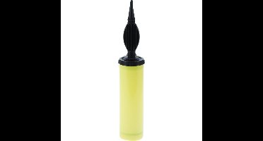 Ballonnen opblaaspomp met opzetstuk - kunststof - 28 cm - geel - opblazen - hulpmiddelen