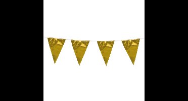 Boland Vlaggenlijn XL - goud - 10 meter - vlaggentjes - glitter en glamour