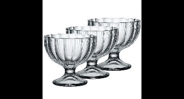 Bormioli Rocco IJs/Sorbet coupes op voet - 6x stuks - gedecoreerd glas - 260 ML - 9 x 10 cm