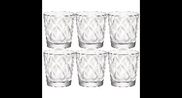 Bormioli Rocco waterglazen - 6x stuks - 240 ml - reli?f - sap/water/drinkglazen