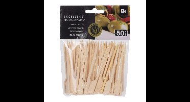 Cocktail/tapas prikkers - 50x stuks - 9 cm - bamboe