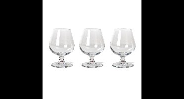 Cognac/likeur glazen - Set van 3x - 250 ml - glas - Vaatwasmachinebestendig