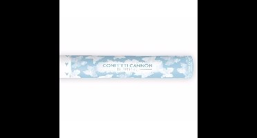 Confetti shooter/kanon - papier - witte vlinders - 40 cm - feestartikelen bruiloft/huwelijk