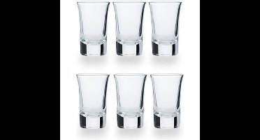 Cosy & Trendy Shotglazen - 6x stuks - glas - 35 ml - Shotjes - Shotglas - borrelglazen