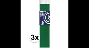 Crepe papier platte vellen - 3x - groen - 250 x 50 cm - Knutselen met papier - Knutselspullen